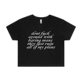 Black front flat lay