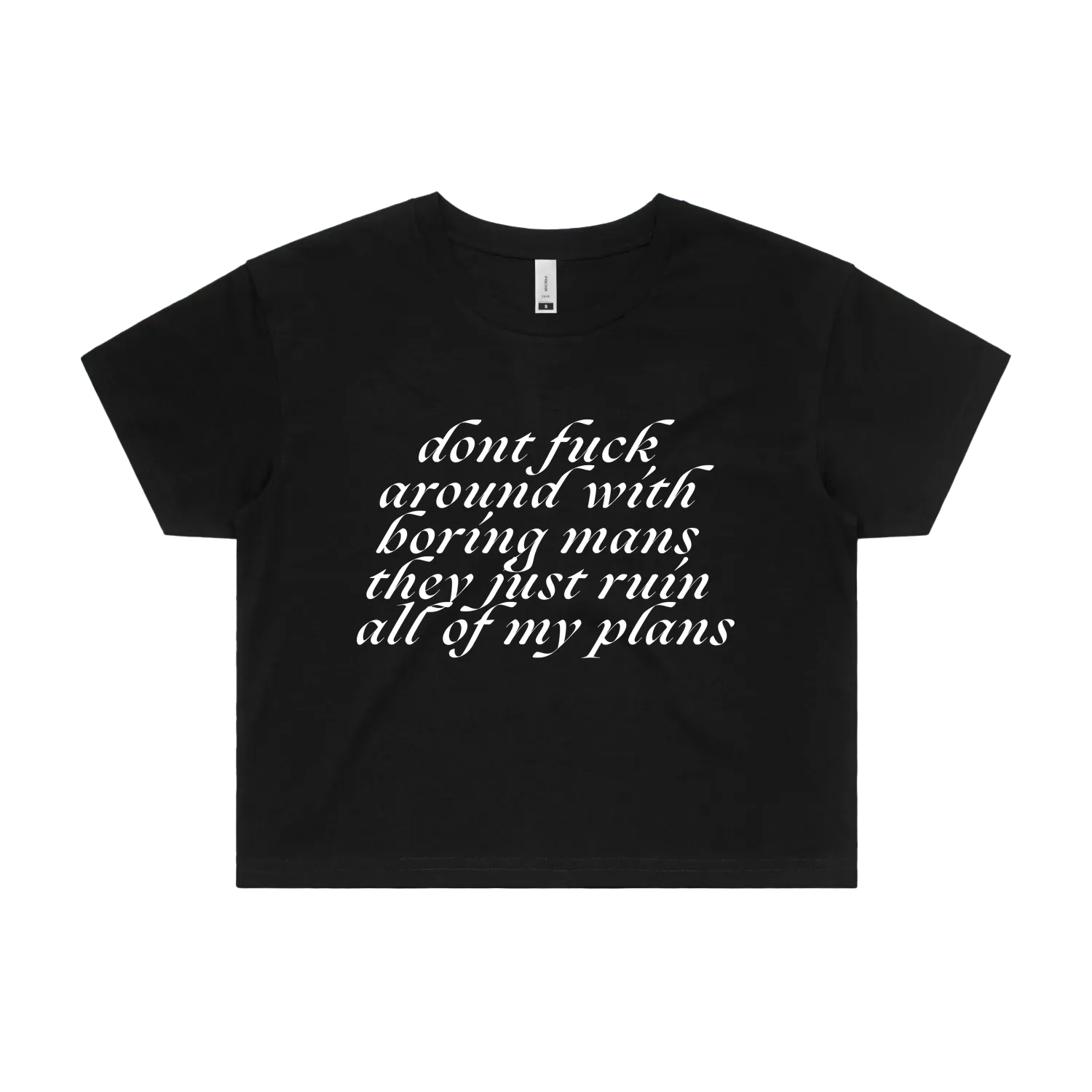 Black front flat lay